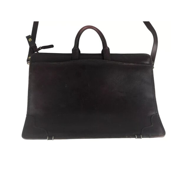 Dilana Briefcase‎ Document Case Unisex Brown Leather Detachable Strap Bag - Picture 7 of 10